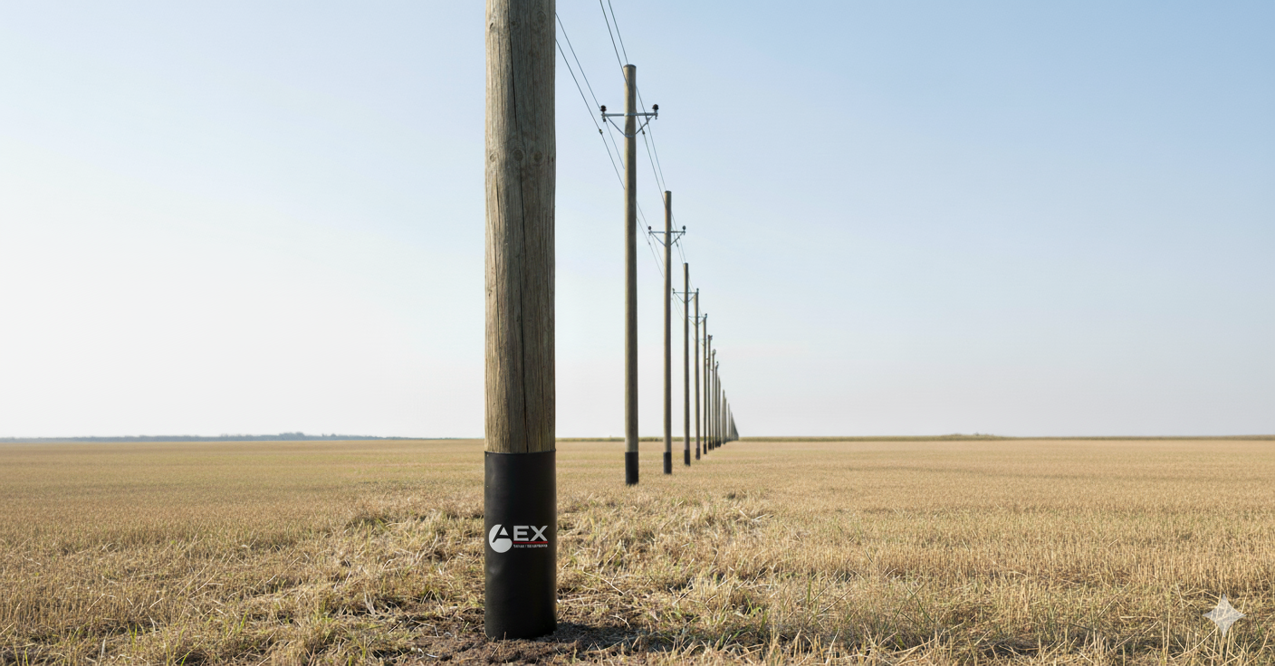 Heat Shrink Pole Protection Sleeves in application